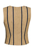 V NECK GOLD BUTTON DETAILS CROP VEST - Barrus London